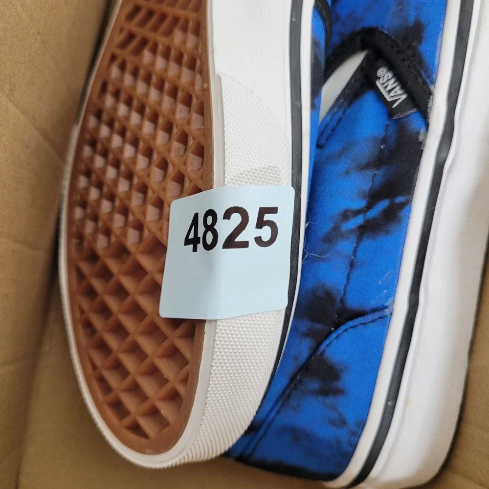 Vans Classic Slip-On Oversized Tie Dye Dazzling Blue Black VN0A4UH8ABR Size 5.5Y